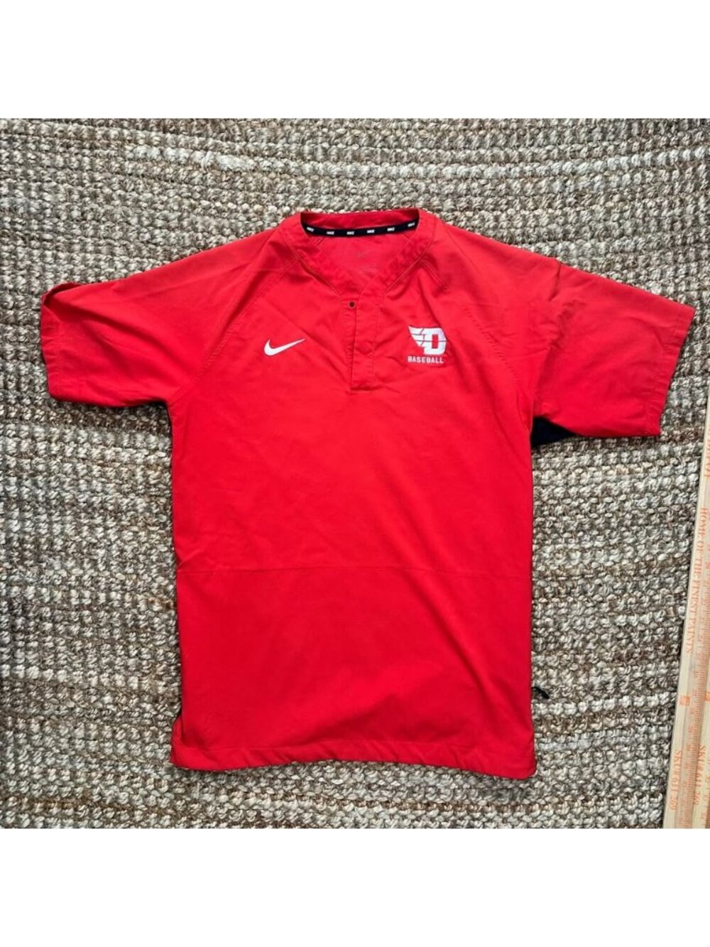 Nike Mens Dayton Flyers Baseball Short Sleeve Short Sleeve Cage Jacket Pullover